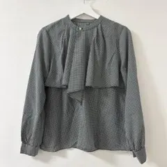 index 長袖グレンチェックブラウス