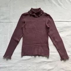 【après les cours】 リブ タートルネック カットソー