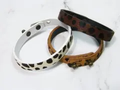 【3本セット】 レザー ブレスレット 本牛革 ハラコ バングル