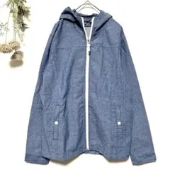 k*9様 Navy｜リネン デニムジップアップパーカー｜フード ブルゾン ジャケのサムネイル