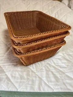 SAKE コーヒー色のバスケット3個セット②
