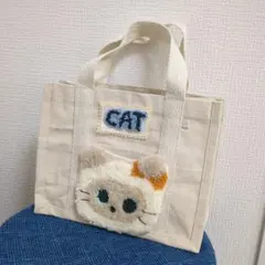 土日限定23時まで！ハンドメイド猫モチーフ キャンバストートバッグ