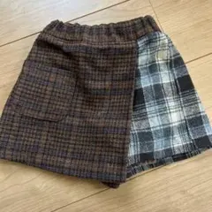 BEAMS mini チェック柄スカートパンツ　80