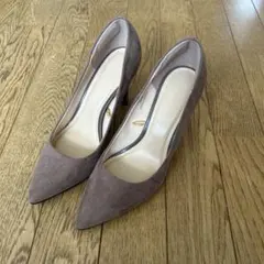 ベージュ　スエード ポインテッドトゥ ヒール8.5cm 23.5 未使用