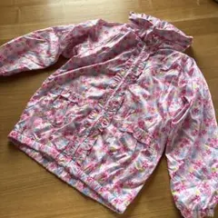 キッズ 花柄 フリル ピンク　ウィンドブレーカー　女の子　120cm