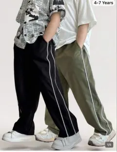 6Y★男子パンツ２点セット★ブラック&カーキ★黒緑SHEINボトム子供キッズ