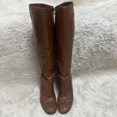 Salvatore ferragamo ロングレザーブーツ　ブラウン　革