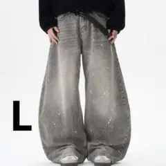 激太 バギーデニム ワイドパン Y2K系 ブルー 大人気地底人 シルエット