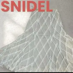未使用タグ付✨SNIDEL エンブロイダリーチェックチュールスカートS