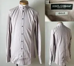 ★国内正規品 イタリア製 ドルチェ＆ガッバーナ 長袖 ストライプ柄 シャツ 38