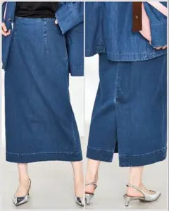 【RM denim】ノーリーズ スリットタイトデニムスカートのサムネイル
