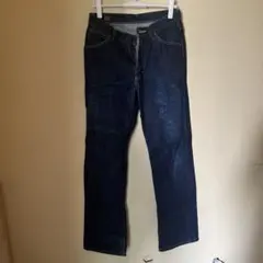 Lee リー デニムパンツ ジーンズ 濃紺 ロールアップ 裏ブラウン L 