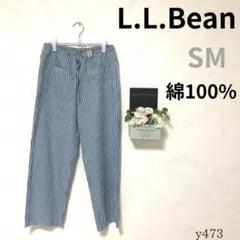 【L.L.Bean】レディース イージーパンツ ストライプ 綿100% 青 Mのサムネイル