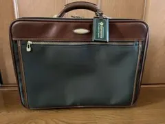 ビジネスバッグ サムソナイトメンズ グリーン　本皮ショルダー　ブリーフケース