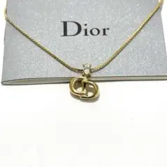 美品 ディオール Dior CDロゴ ラインストーン ネックレス