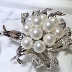 希少】 TASAKI アコヤ真珠 パールブローチ シルバー 7.6mm 15粒 - メルカリ