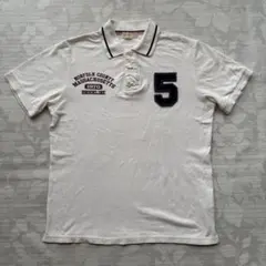 ム*ク様 【BACK NUMBER】カレッジロゴ ポロシャツ Mサイズ 白 ワッのサムネイル