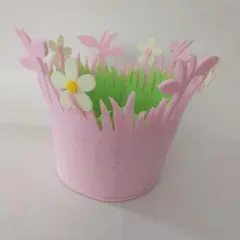 フライングタイガー　小物入れ　フェルト　花かご