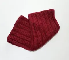 マフラー　ケーブル編みスヌード　赤