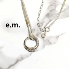 美品 e.m. イーエム ジルコニア リング トップ K18シルバー ネックレスのサムネイル