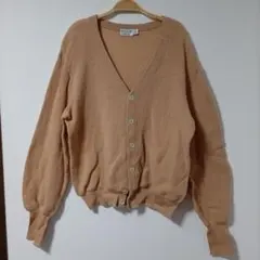 古着 Quapaca ニットカーディガン L ベージュ ゆるだぼ レトロ