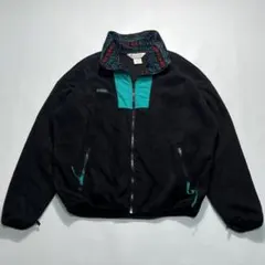 90s コロンビア フリースジャケット XL 黒 ブラック ○7860