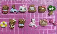 ハローキティ ネイルパーツ 12個セット　　日焼けキティ