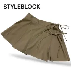 未使用✨ STYLEBLOCKツイルラッププリーツミニスカート M 巻きスカート