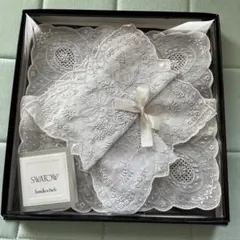 1970年代製・未使用】スワトウ 汕頭手刺繍ハンカチ 2枚セット