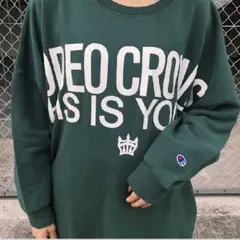 championとRODEOCROWNSグリーン長袖トレーナーワンピース