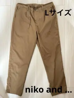 メンズ カジュアルパンツ ブラウン ウエストゴムのサムネイル