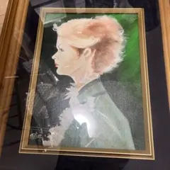 片西毅実 女性像 F4号 1976年 油彩画 サイン入り 額装 絵画 美術品