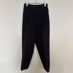 【M】黒と赤のチェック柄ワイドパンツ 手作り レディース 高めのウエスト ボトム