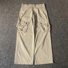 スペイン製 vintage カーゴパンツ　ギミック　ミニタリー　Y2K ベージュのサムネイル