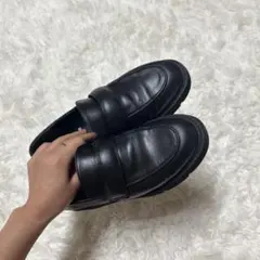 DIANA ローファー レザー 革靴 厚底 黒　23ダイアナ