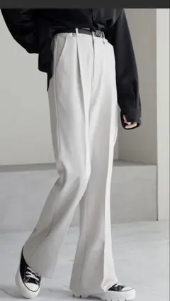 【cussil/クシル】TRストレッチハイウエストタイトフレアパンツ