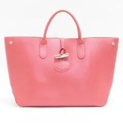 美品 ロンシャン ロゾ ハンドバッグ トートバッグ レザー ピンク A4収納