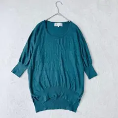 ロペピクニック|ドルマンニット【38】7分袖 カシミヤツイル Uネック 薄手