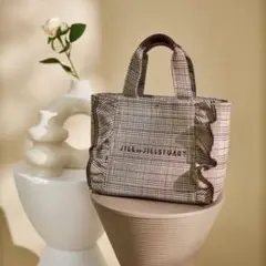 JILL by JILLSTUART フリルトートバッグ 小 ブラウン チェック