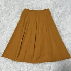 【PART2】美品✨ジュンコシマダ　ミモレ丈　黄色　フレアスカート　綿混　M〜L
