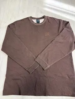 シュプリーム　ノースフェイス　ロンT ブラウン　XL ガーメントダイ