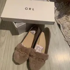 GRL  人気商品　チェーン付きスエードフラットシューズ　箱付き