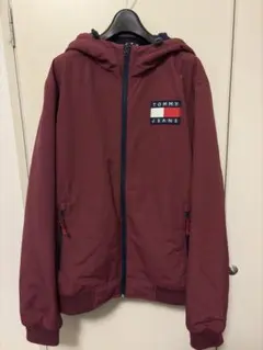 TOMMY JEANS パデッドジップアップジャケット ボルドー