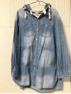 【美品】オーシャンパシフィック　デニムシャツ　フード付き　デニムジャケット