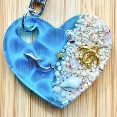 海 キーホルダー イルカ ホヌ 海亀 honu Dolphin resin