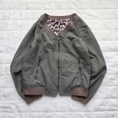 ​Vintage 90s 短丈 リバーシブル ブルゾン カーキ M モード