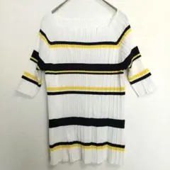 【ROPE PICNIC】リブカットソー(М)半袖 サマーニット リブニット