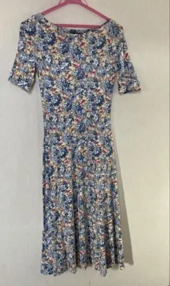 LAUREN RALPH LAUREN 半袖ロングワンピース XS