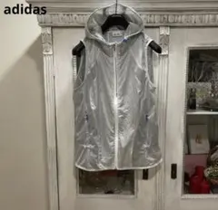 adidas アディダスベスト L/G グレー 薄手 ナイロン