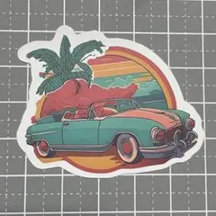 【QQQ-70】防水ステッカー ビーチ 海 南国 ハワイ ハワイアン 車 アメ車